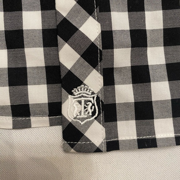 Talbots Black and White Gingham button down shirt Size 12 petite - Picture 8 of 13
